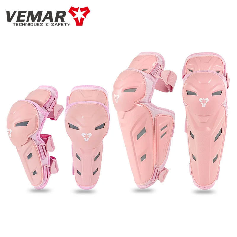 Pink Elbow and Knee Protector Set for Motorcycle and Outdoor Sports