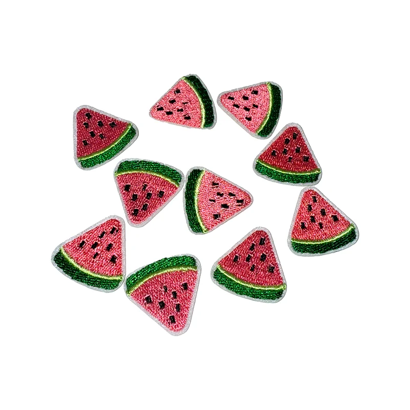 10 חתיכות מיני אבטיח רקמה פאץ' DIY להדבקה על בגדים אביזרים תיקים בגדים פאץ' בד פירות חמודים