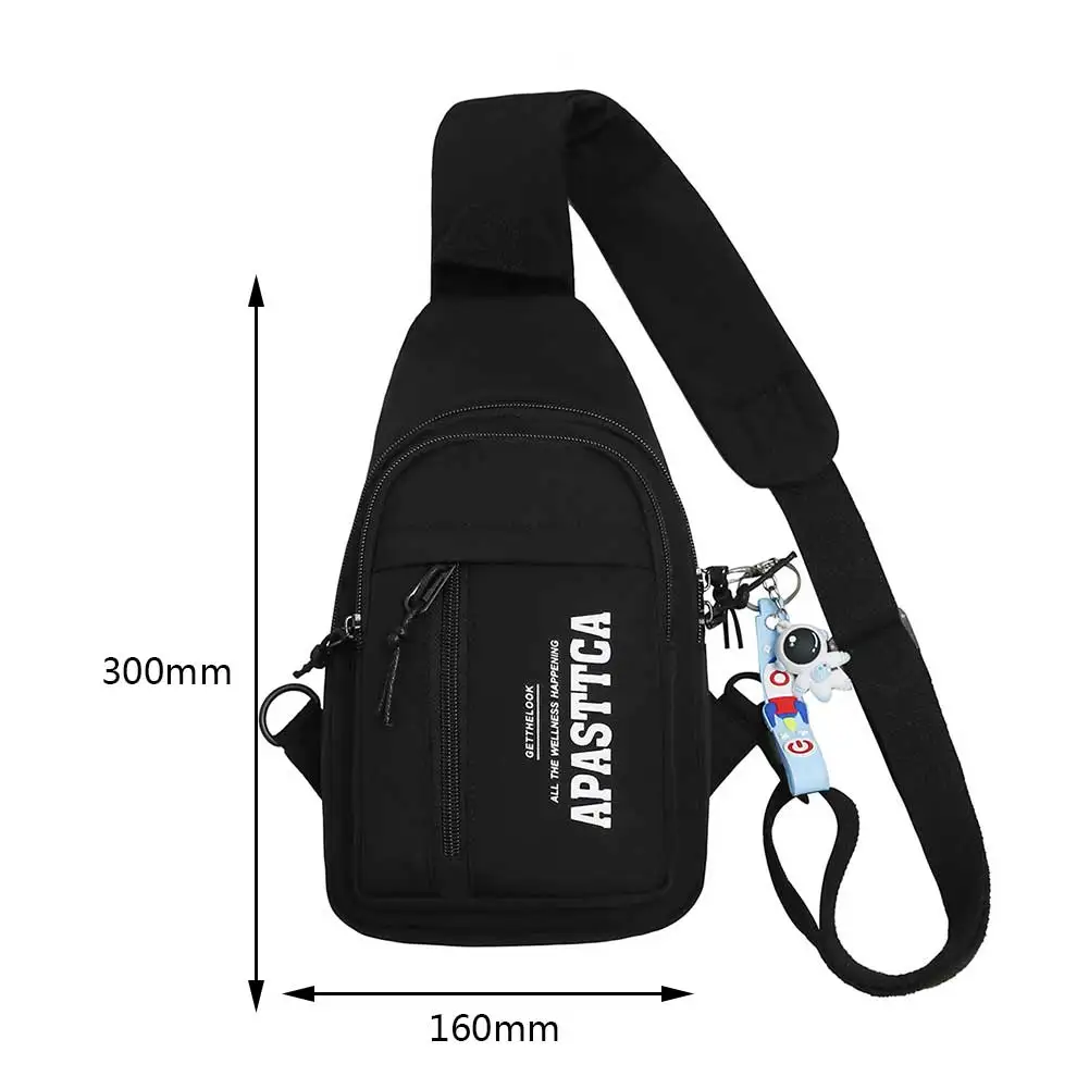 Ladies Handbags with Pendant Female Sling Waist Pack Fashion Casual Adjustable Strap Portable Contrast Color for Outdoor Sports