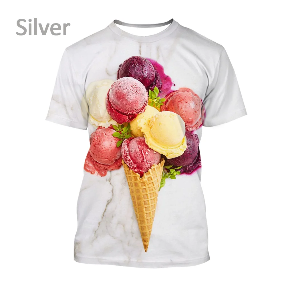 Men's and Women's Fashion Casual T-shirt Summer Cool Ice Cream Fun 3d Printed T-shirt Breathable and Comfortable Soft T-shirt branded t shirts for men T-Shirts