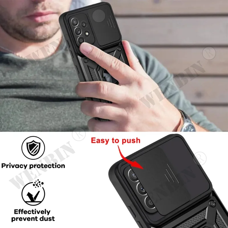 Slide Camera Lens Case For OPPO Reno 8T 8 7 A98 A58 A57 A55 Realme 10 Pro C55 C33 Bumpers Armor Cover_voghion.com