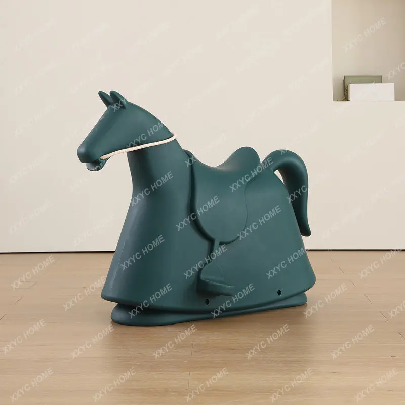 

Designer Home Decoration Children's Rocking Horse Frp Trojan Horse Children's Room Decoration Model Room Villa Pony Wing Chair