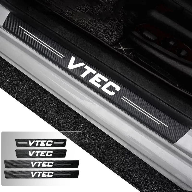 

Car Door Sill Carbon Fiber Sticker Threshold Side Anti Scratch Waterproof For Honda VTEC Trunk Bumper Scratch Guards Decals