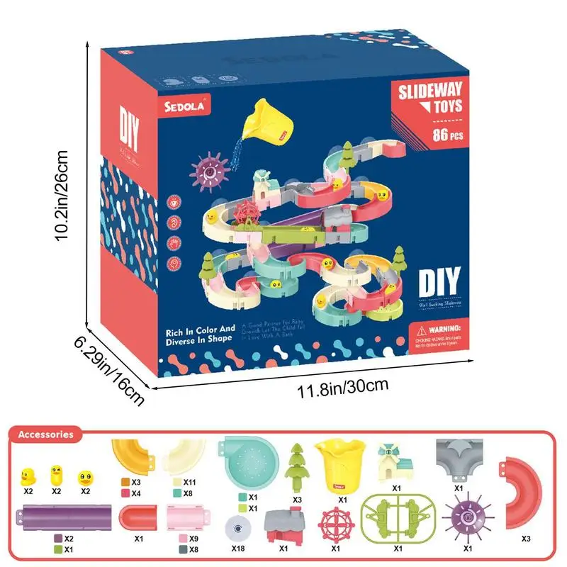 Baby Bath Toys DIY Assembling Track Bathroom Bathtub Kids Play Water Toy Set Duck Slide Toy For Children Toddler accessories 6