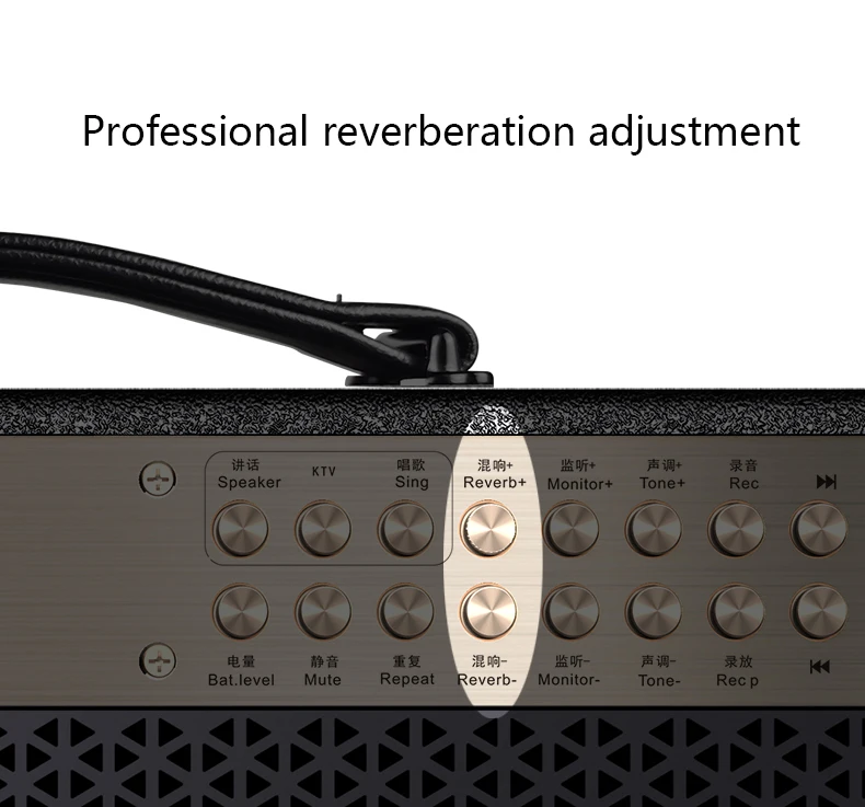 YYHC 휴대용 스피커, 나무 가죽 핸드헬드 서브우퍼 하이 퀄리티, 무선 블루투스 스피커