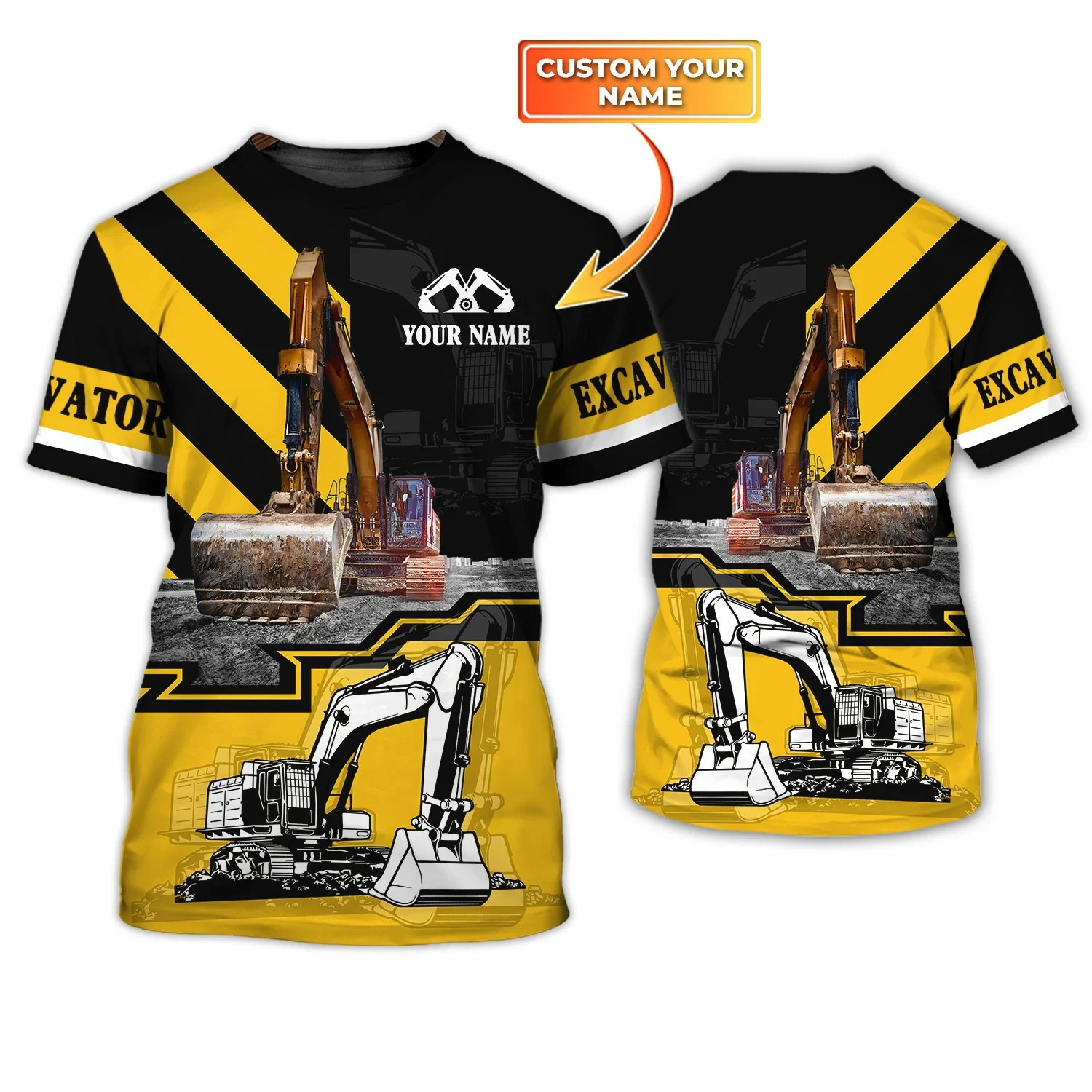 Neueste Sommer Mode männer T-shirt Heavy Ausrüstung Bagger Personalisierte Name 3D Gedruckt t shirt Unisex Casual T-shirt DW135 – Detail 25