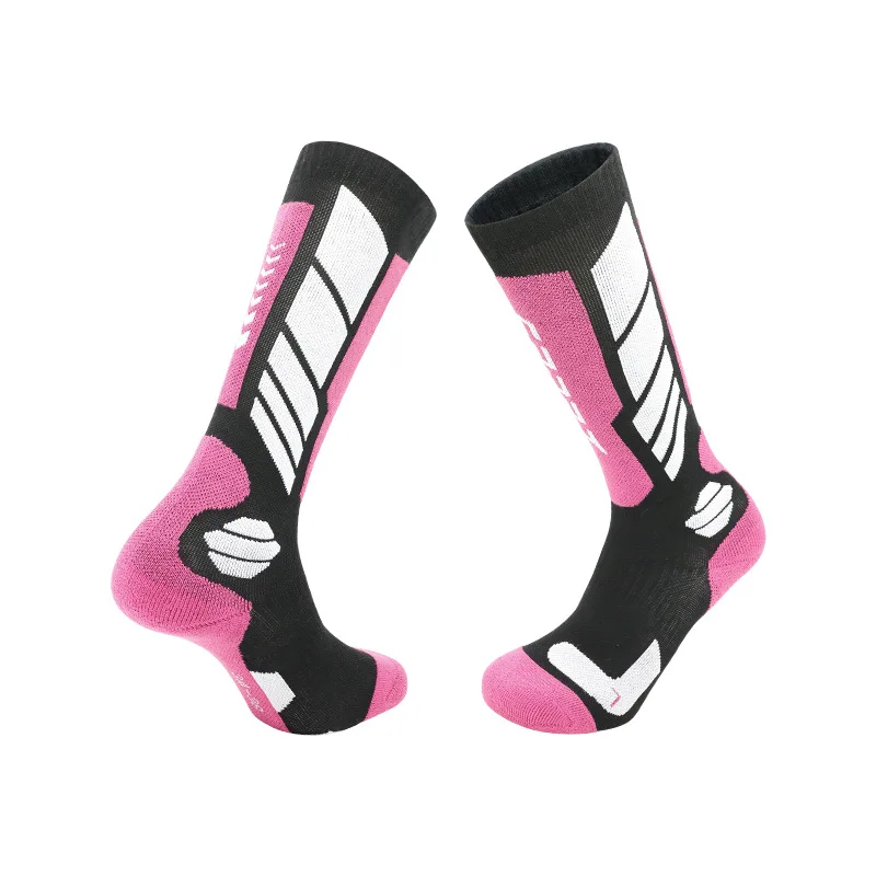 Winter professional skiing men's and women's long warm socks, towel soles for children's outdoor sports snow thickened socks