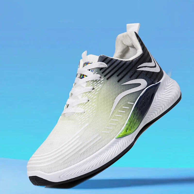 

Trendy Casual Sports Shoes for Men Fashion New Fly Woven Mesh Breathable Running Shoes Soft Sole Elastic Damping Casual Sneakers