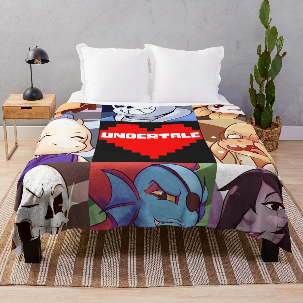 

Накидка-одеяло Undertale, флисовое мягкое плюшевое одеяло в клетку, роскошный велюр