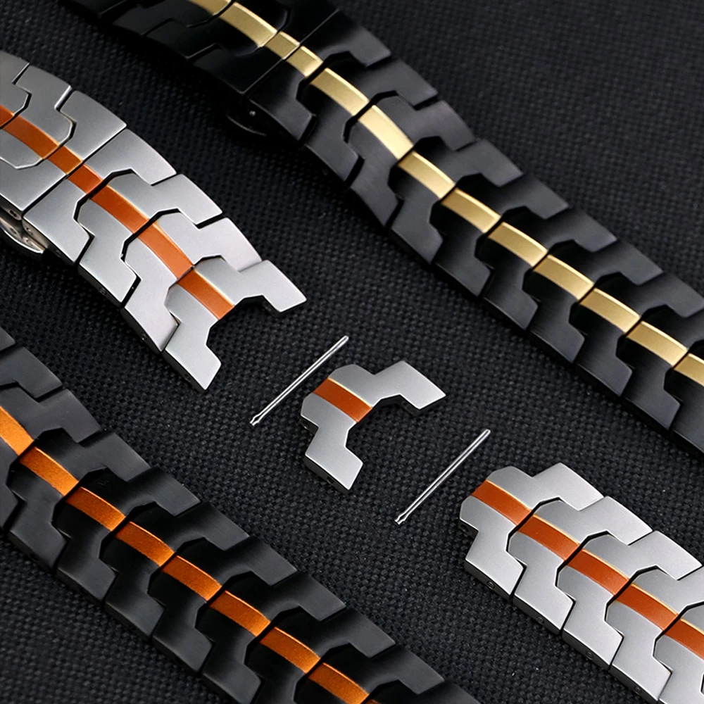Premium Stainless Steel Watch Band - Elegant No-Gap Metal Bracelet Strap