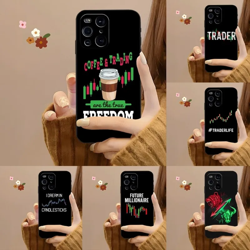 Day Trading Day Custodia Per Telefono Commerciante Per Oppo A57 A74 A16 A54 A54 A97 A53 Trova X3 X2 X5 Reno 8 6 7 4 Pro Plus Cover Nera