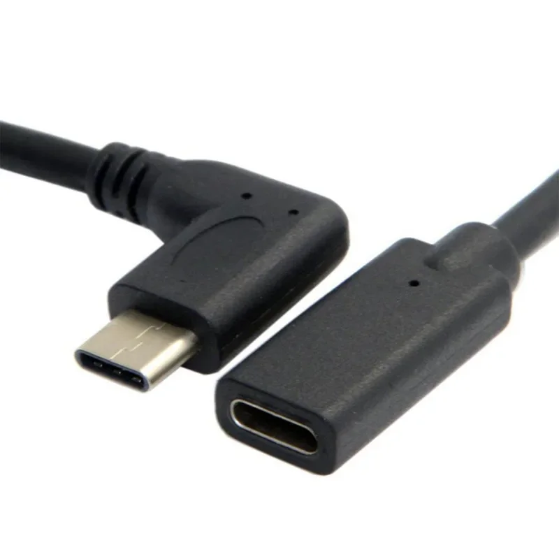 90 도 직각 USB-C USB C타입 3.1, 암수 익스텐션 데이터 케이블, 맥북 태블릿용, 20cm 100cm