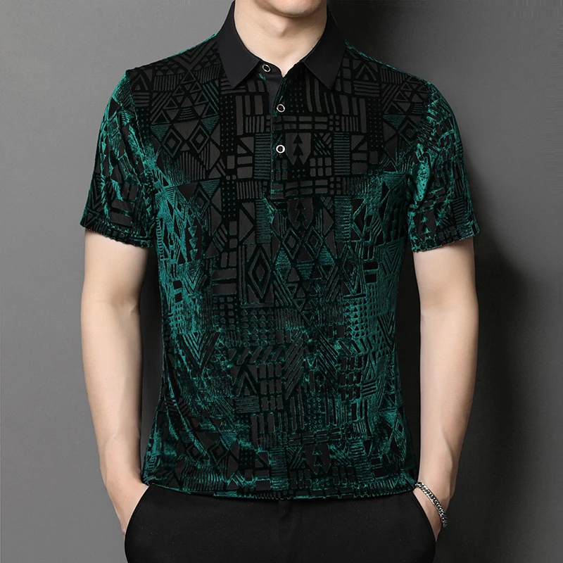 Ropa Playeras Playera Terciopelo Hombre Polo Informal De