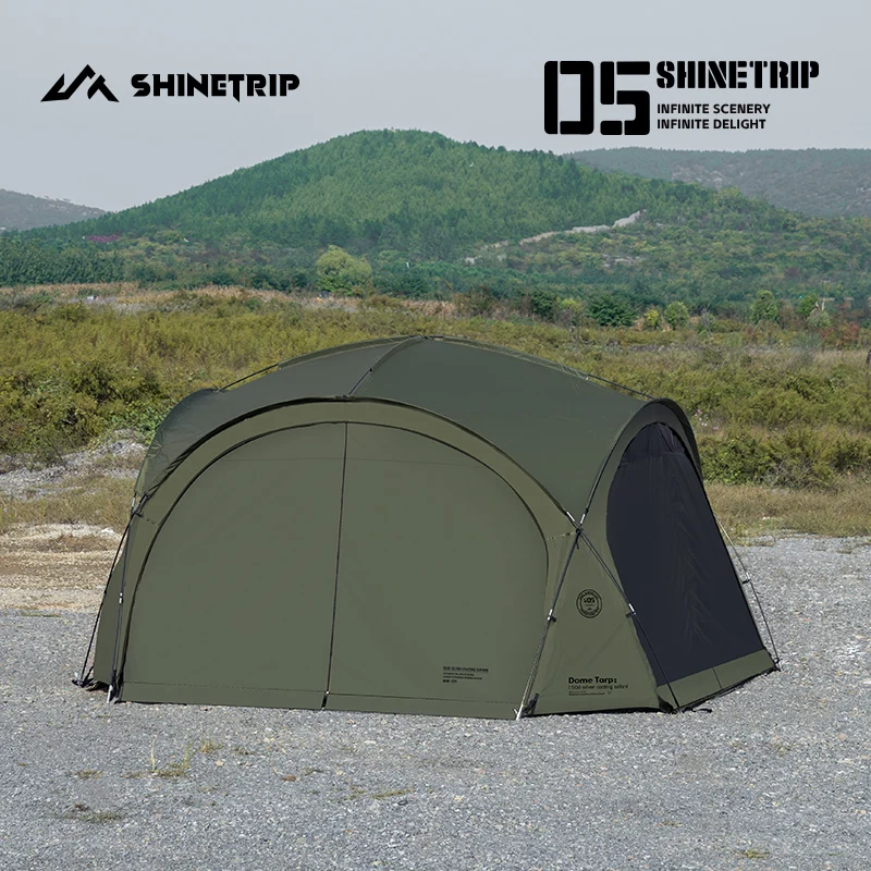 ShineTrip Outdoor Silver Coated Canopy Rainproof And Sunscreen Self-driving PU3000MM Waterproof Camping Sunshade Tent Dome