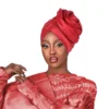 Women Muslim Hijab Big Flower Turban Shiny Bonnet Headscarf Nigeria Wedding Party Geles Head Wrap African Auto Gele Headties Hat