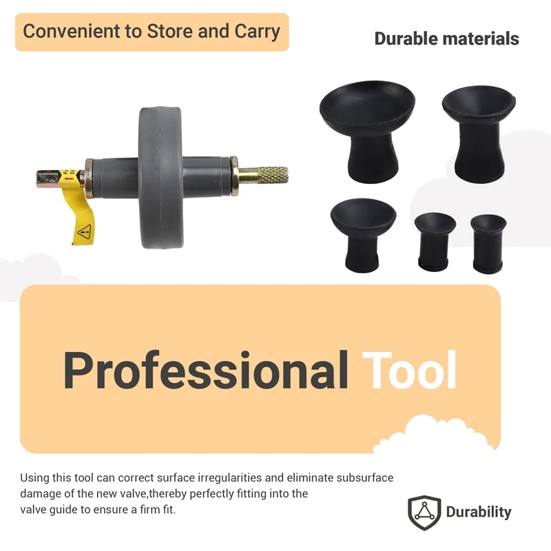 VEHO-Valve Lapping Tool Kit Small Engine Valve Lapper Kit With 4 Suction Plates Electric Valve Grinding Tool
