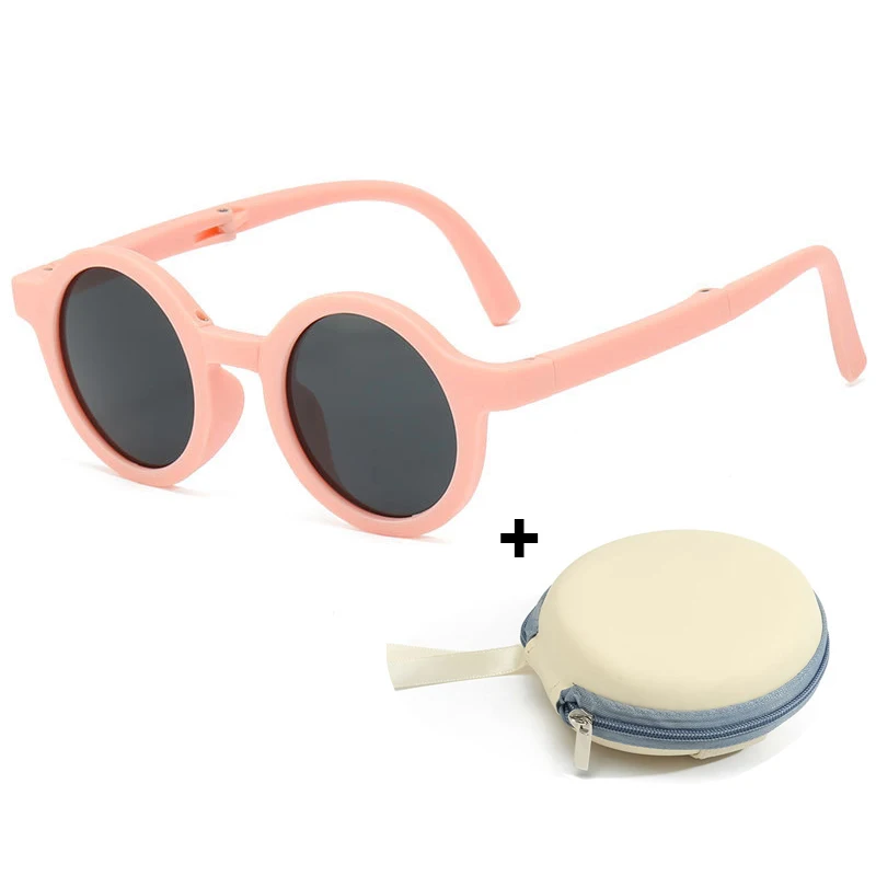 2 قطعة الاطفال نظارات شمسية قابلة للطي + صندوق تخز...