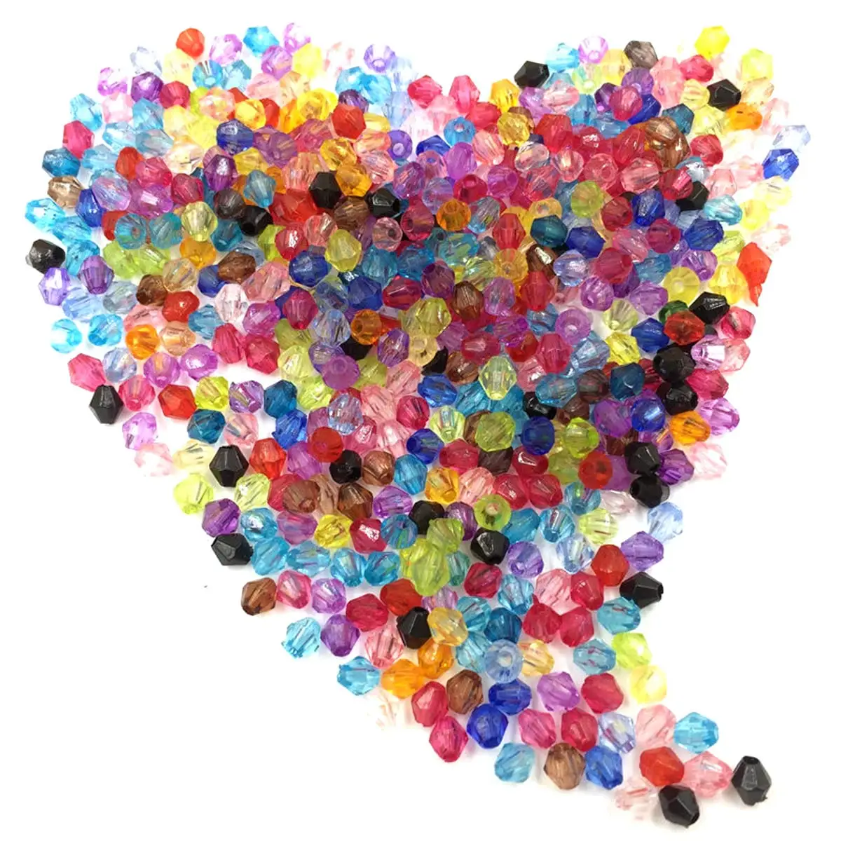 

Spacer Beads Rhombus Faceted Acrylic Clear Colorful Mixed For Charms Necklaces Bracelets Jewelry Craft DIY Findings 4x4mm