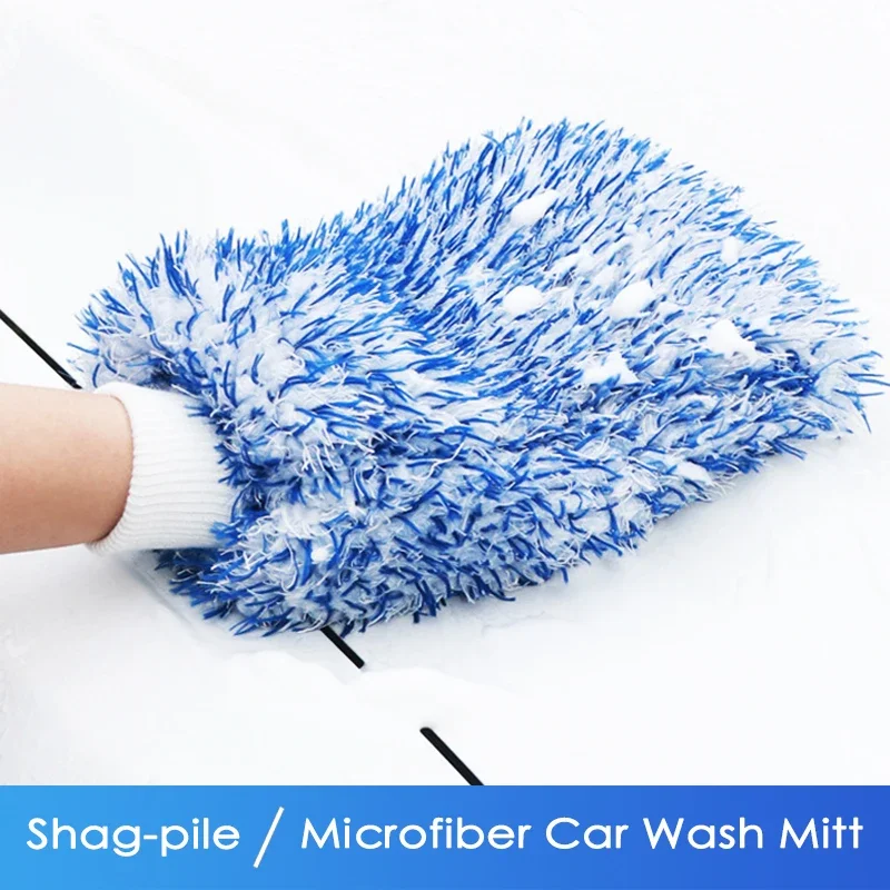 Plush Car Wash Mitt Microfiber Thick Car Cleaning Mitts Auto Wash Accessories Cleaning Tools