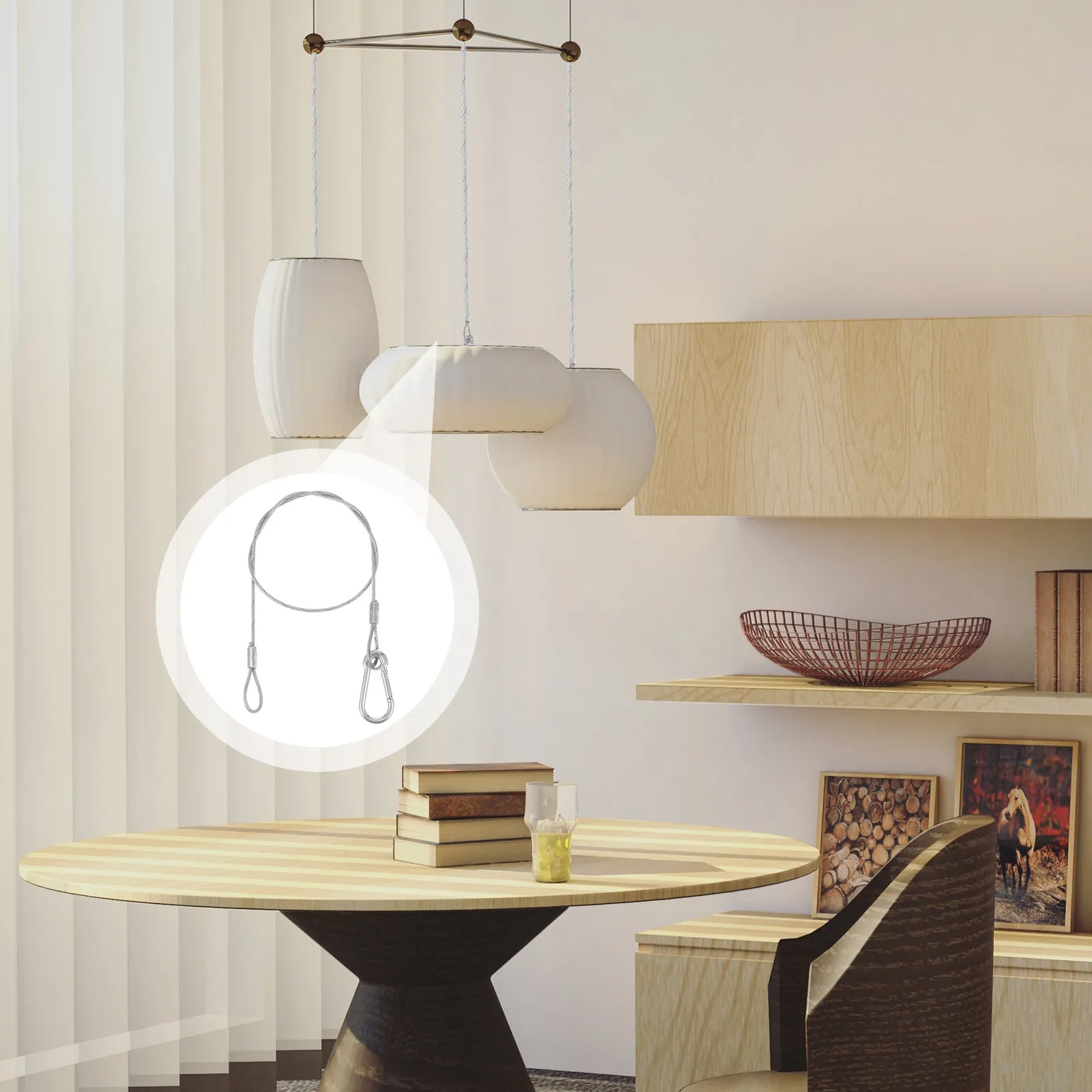 5Pcs 스테인레스 스틸 와이어 로프 안전 로프 스테이지 라이트 로드 듀티 케이블 보호 램프 용품 조명 안전 케이블