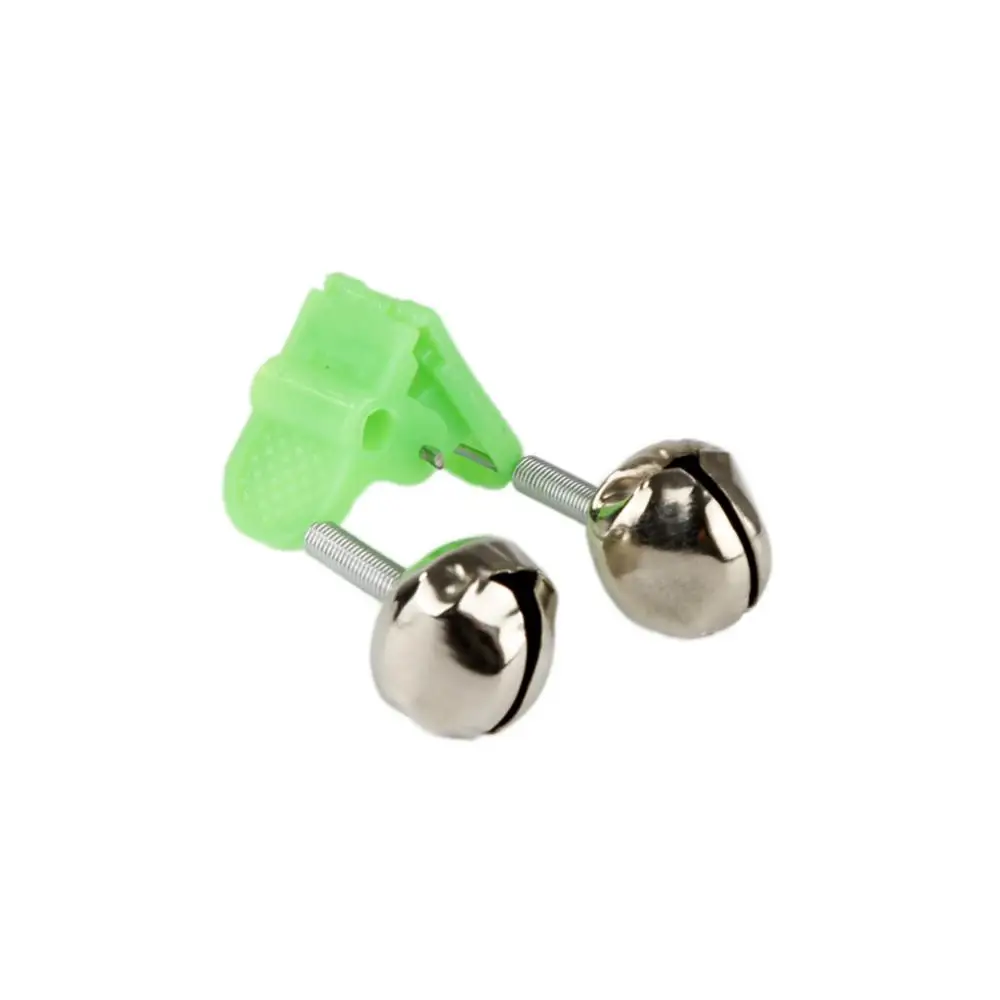 Fishing Bite Alarms Fishing Rod Bell Rod Clamp Tip Clip Bells Ring Green ABS Accessory Outdoor Tools