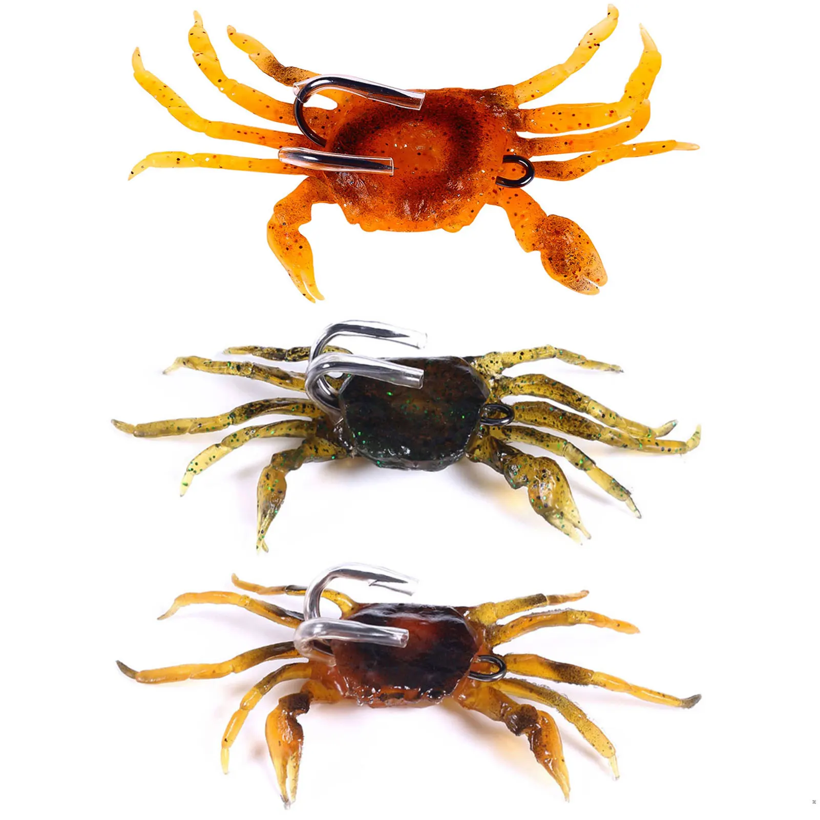 

Искусственные приманки-крабы, 3D Имитация краба, мягкие приманки с острыми крючками для повседневной рыбалки