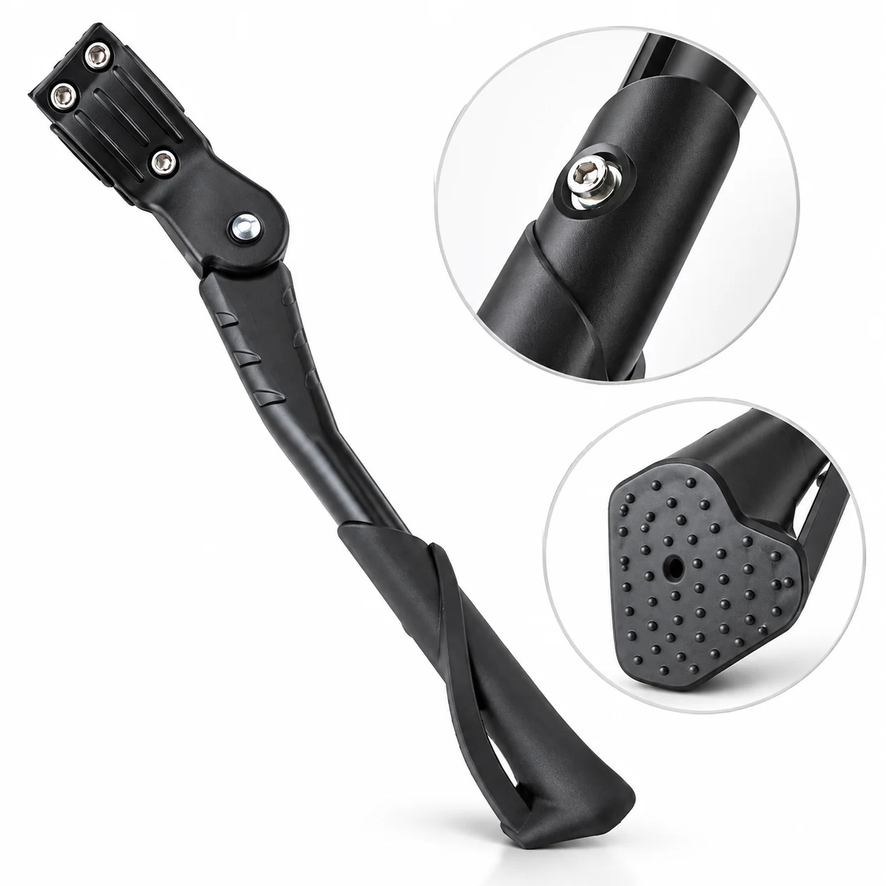 Heavy Duty Aluminum Alloy Adjustable Bike Kickstand with Anti-Slip Design