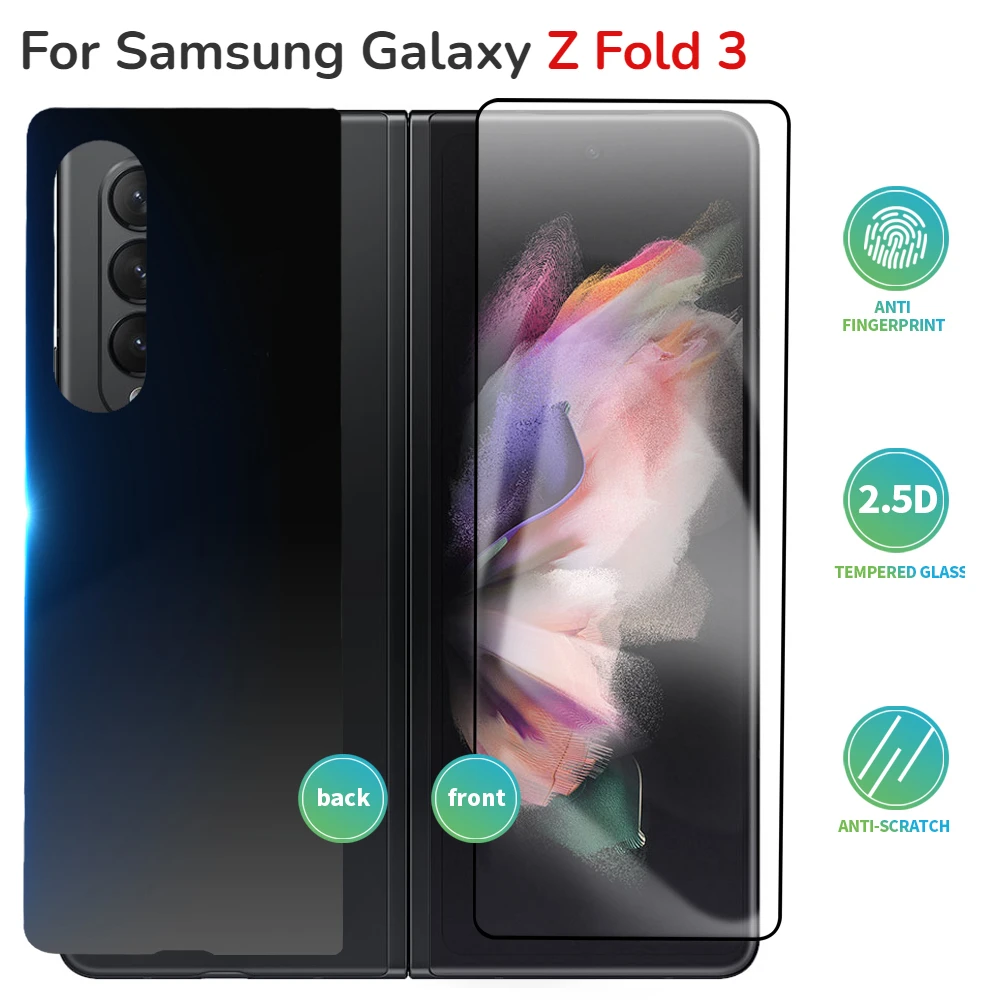 Pellicola Salvaschermo In Vetro Temperato Per Samsung Galaxy Z Fold 3 5G Pellicola Protettiva Antigraffio Anteriore Posteriore Per Galaxy Z Fold 3