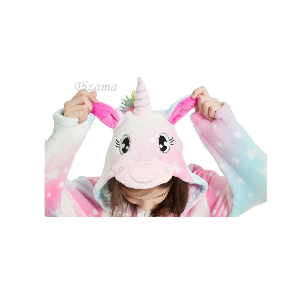 Rainbow Unicorn Bathrobe for Girls Christmas Pajamas Soft Warm Winter Bath Robes for 2-12 Years Kids Pyjamas Sleepwear Nightgown child bathrobe kids robe