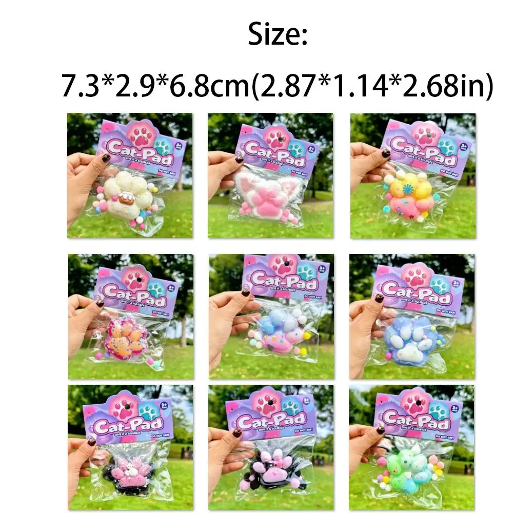 Soft Squeeze Cat Paw Toys Sticky Squeeze Toy Pinching Cat Paw Decompressing Toy Handmade Stress Relief Toy Pinching Relax Toys 6