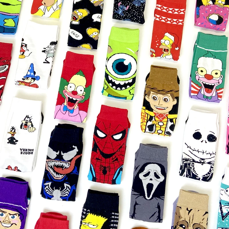 Fashion Anime Men Socks Stitch Long Socks Knee-High Couples Cosplay Sock Personality Hip Hop Harajuku Women Funny Sock Size37-45