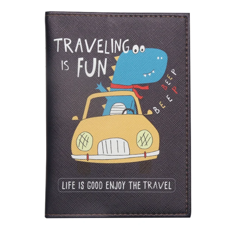 

Cartoon Dinosaur Travel Accessories Passport Holder ID Cover Women Men Portable Bank Card Passport Business Wallet Case Holder