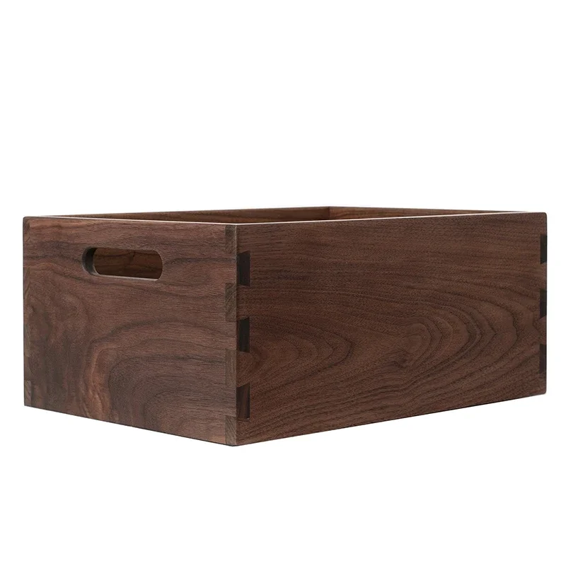 Black Walnut Desktop Storage Box Traditional Dovetail Joint Wooden Organizer Solid Wood Home Decor Box for Office or Living Room 5