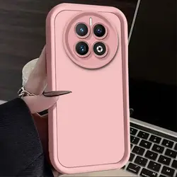 Luxury Soft Matte Silicone Back Cover Phone Case - Realme 12 ProPlus (Pink)