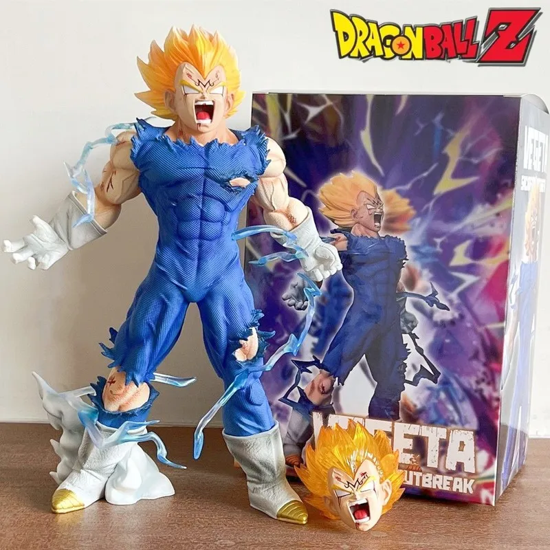 

27cm Dragon Ball Z Majin Vegeta Anime Figure Self-destruct Dbz Super Saiyan Action Figures Pvc Statue Figurine Toys Model Gift