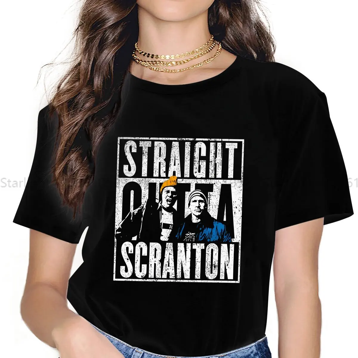 

The Office Girls T Shirt Straight Outta Scranton Female Tops Polyester Graphic Funny Y2k Tees Ladies Tshirt
