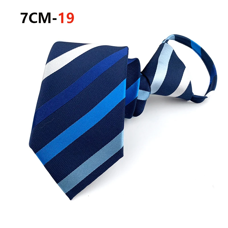 Krawatte mit Reißverschluss, Herren-Krawatte, faule vorgebundene Krawatten, gestreift, 7 cm, Krawatte mit Reißverschluss, Krawatte für Männer und Frauen, Bräutigam, Hochzeit, Großhandel – Detail 22
