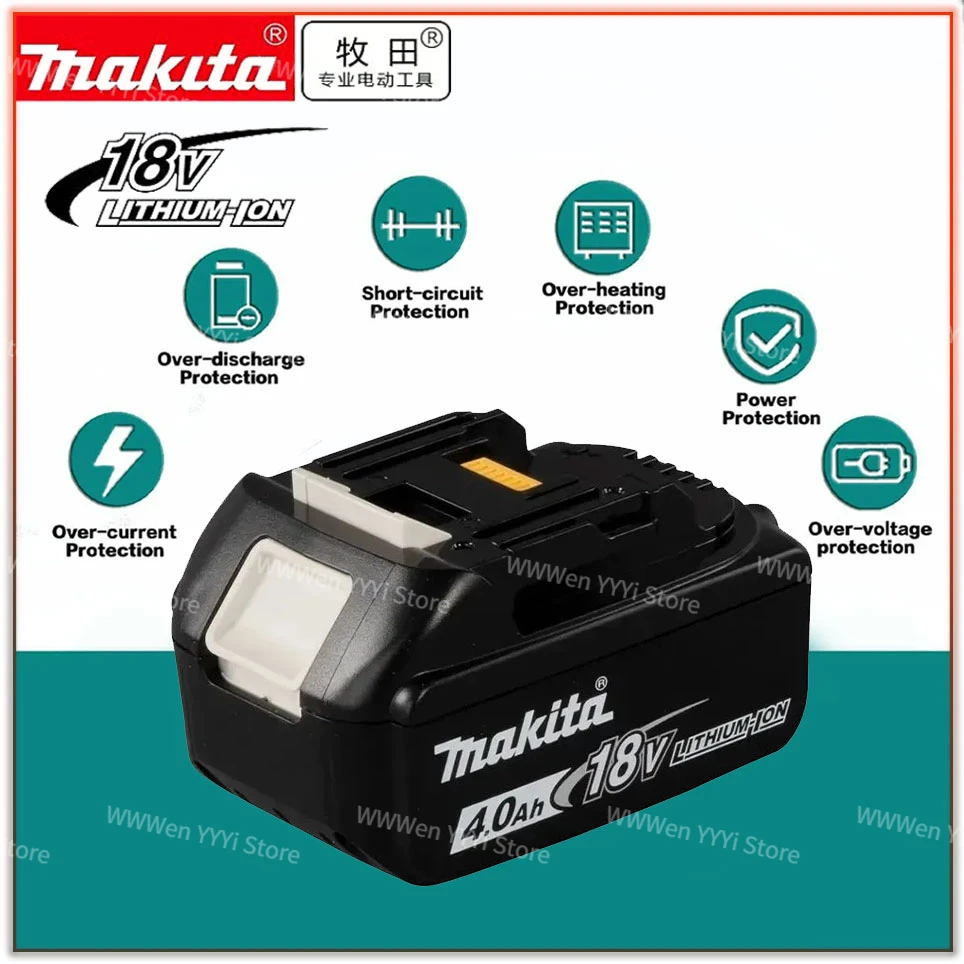 

Makita 100% original 18V Makita 4000mAh lithium-ion rechargeable power tool 18V replacement battery BL1860 BL1830 BL1850 BL1860B
