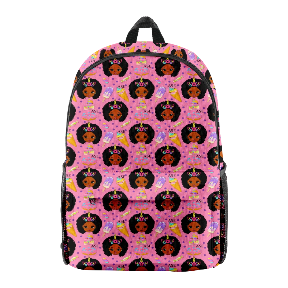 Popular Novelty African Girls pupil Bookbag Notebook Backpacks 3D Print Oxford Waterproof Boys/Girls Fashion Travel Backpacks
