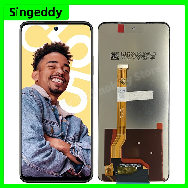 

Монитор с сенсорным экраном для OPPO Realme C55, Narzo N55, A1 5G, дигитайзер ЖК-дисплея в сборе, полная замена цифрового телефона