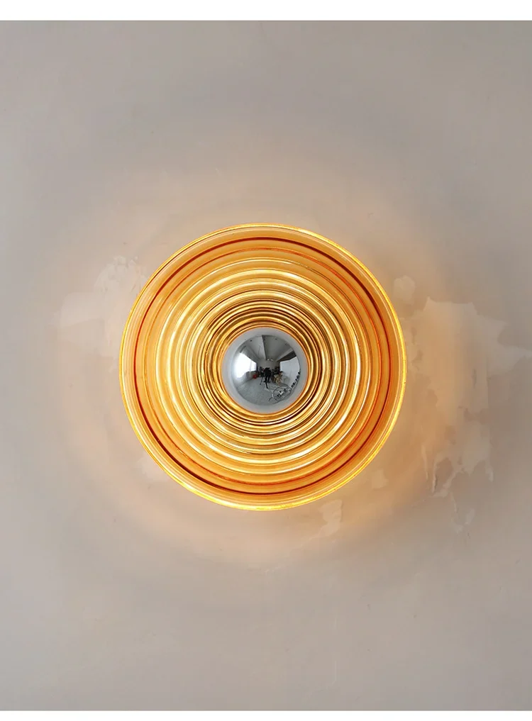 Description Picture 4 of itemMedieval Corrugated Stained Glass Wall Sconce Designer Retro Vintage Colorful Light Aisle Porch Corridor Decorative Ceiling Lamp