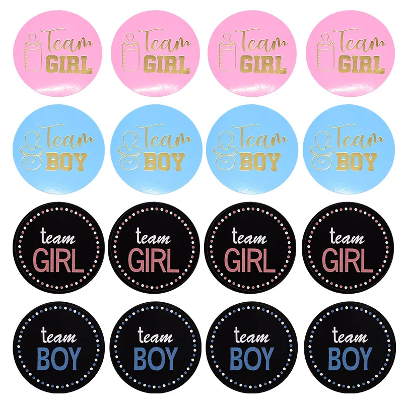 

48Pcs Team Boy Team Girl Stickers Decoration Baby Shower Sticker Its Boy Girl Vote Gift Bag Sticker for Gender Reveal Party