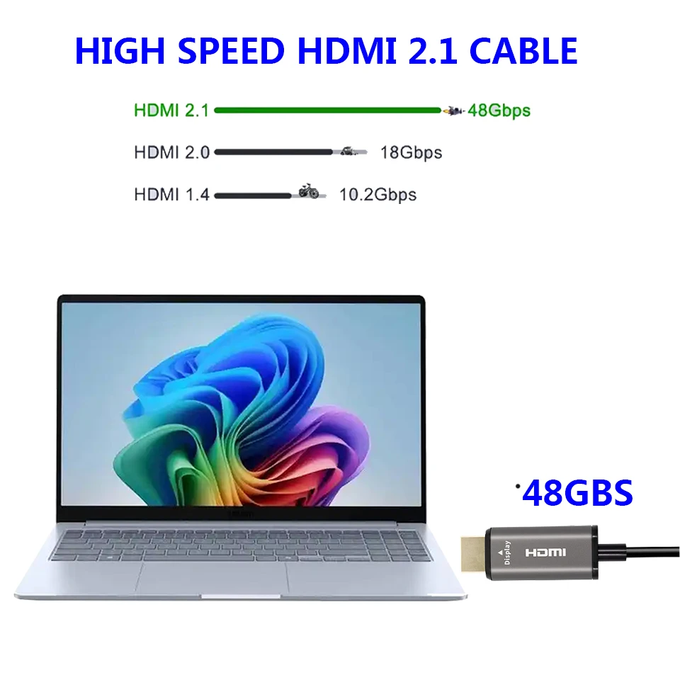 HDMI 호환 2.1 광섬유 케이블 8K HDMI 32.8FT/10M/393.7인치 케이블 8K60hz 4K120hz 코드 LG 삼성 TV와 호환 가능