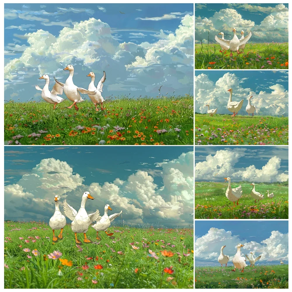 

582745 Painting By Numbers Animals Happy Duck Landscape Adult Oil Kit DIY Acrylic Paint Canva Artwork Gift Home Decorate