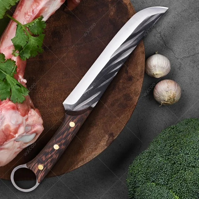 Couteau à désosser forgé en acier inoxydable avec couvercle, coupe-viande de boucher, trancheur de poisson, cuisine, 5 cr15 5
