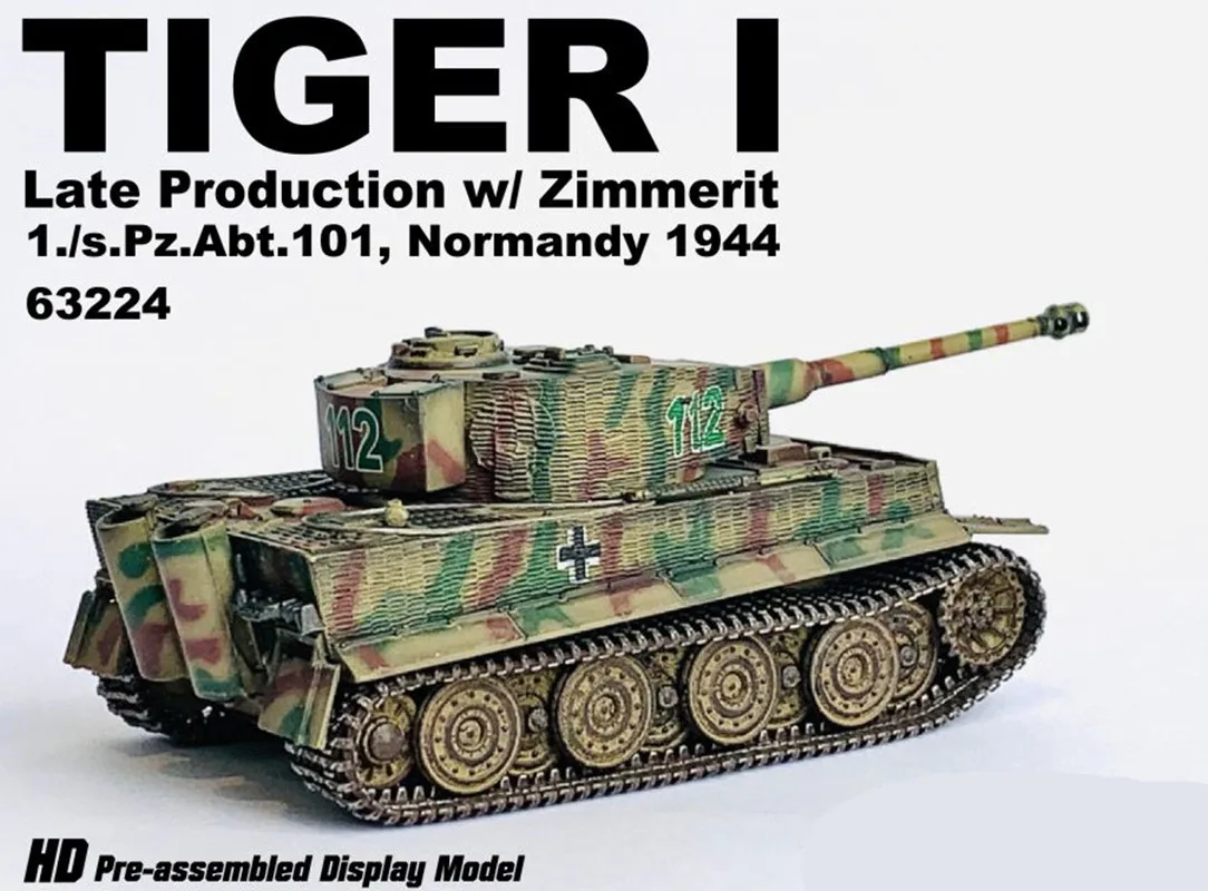 1944 타이거 후반 생산 노르망디 1944 탱크, 장갑차 모델 63224 장난감, 짐머릿 1. s.Pz.Abt.101 포함, 1/72 체중계, 신제품