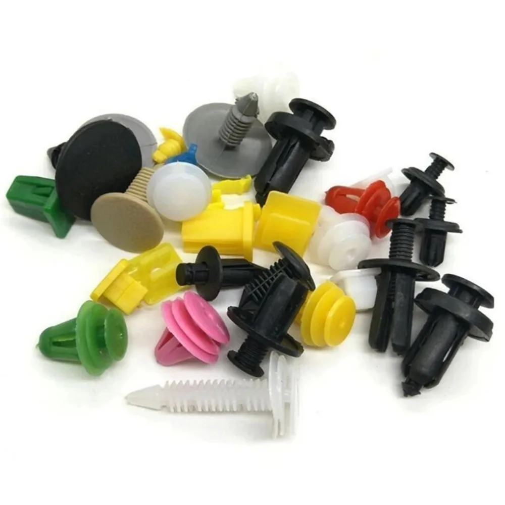 Car Clips Fastener Screws Kit Bumper Plastics Fender Push Pin Rivet Door Trim Panel Retainer 100pcs