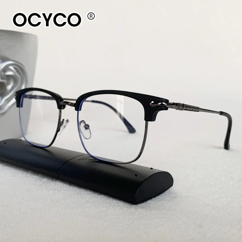 Ultra-Light Fashion Square Semi-Rimless Anti-Blue Light Eyewear