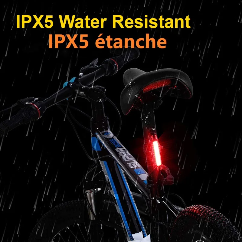 USB Rechargeable LED Bike Tail Light - 100 Lumens Bicycle Rear Lamp Accessory
