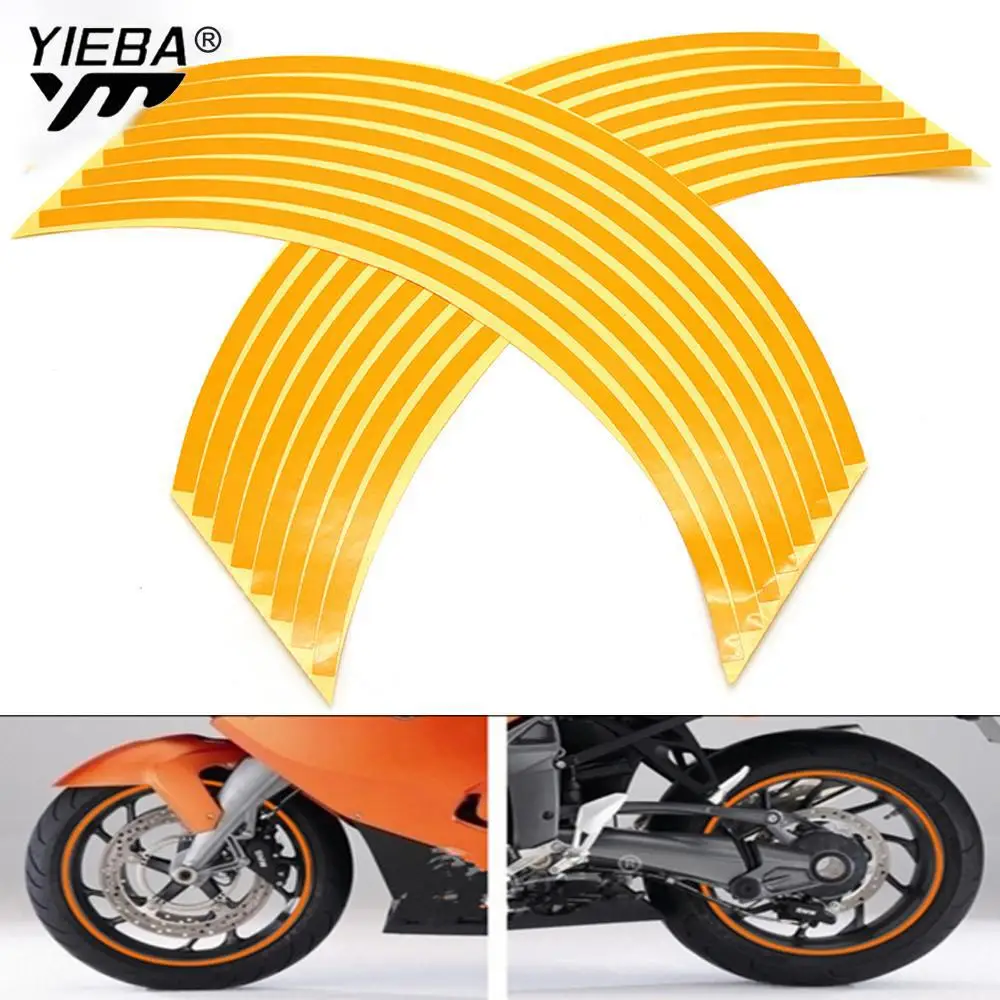 

16 Strips Bike Motorcycle Car Wheel Sticker Tape 17 18inch for KAWASAKI ZX-6R ZX-10R ZZR1400 Z750 Z750S Z800 ZR800 Honda CBR250R